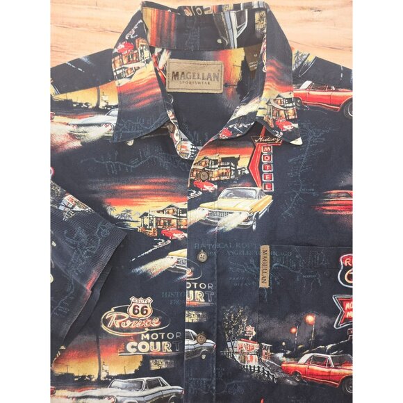 Magellan Sportswear Vintage Route 66 Men's Shirt Medium - Picture 4 of 6
